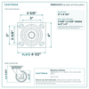 16MR04201S top plate bolt pattern drawing, 4 x 4-1/2 in plate, slotted bolt holes