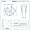 16MR06201R 6 x 2 in rubber on iron rigid caster reference drawing, side, front and top plate views with dimensions