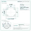 16MR06201R top plate bolt pattern drawing, 4 x 4-1/2 in plate, slotted bolt holes