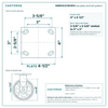 16MR06201RHR60 top plate bolt pattern drawing, 4 x 4-1/2 in plate, slotted bolt holes