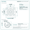 16MR06201S top plate bolt pattern drawing, 4 x 4-1/2 in plate, slotted bolt holes