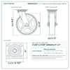 16MR08201S 8 x 2 in rubber on iron swivel caster reference drawing, side, front and top plate views with dimensions