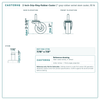 2" gray rubber swivel stem caster reference drawing, side, front and top plate views with dimensions