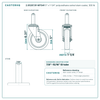 2.05267.91-MTG41 5" x 1-1/4" polyurethane swivel stem caster, 300 lb reference drawing, side, front and stem views with dimensions