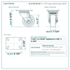 3 x 1-1/4 in nylon caster reference drawing, 3-1/8 x 4-1/8 in top plate, side, front and top plate views with dimensions