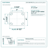 Top plate bolt pattern drawing, 4 x 4-1/2 in plate, 2-5/8 x 3-5/8 in slotted to 3 x 3 in, slotted bolt holes