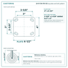 Top plate bolt pattern drawing, 4 x 4-1/2 in plate, 2-5/8 x 3-5/8 in slotted to 3 x 3 in, slotted bolt holes