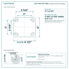 Top plate bolt pattern drawing, 4 x 4-1/2 in plate, 2-5/8 x 3-5/8 in slotted to 3 x 3 in, slotted bolt holes