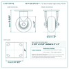 30-R-420-DTR-03 4 x 2 in rubber rigid caster reference drawing, side, front and top plate views with dimensions