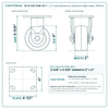 30-R-420-DUA-03 4 x 2 in polyurethane on aluminum rigid caster reference drawing, side, front and top plate views with dimensions