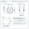 30-R-420-SS-03 4 x 2 in semi-steel rigid caster reference drawing, side, front and top plate views with dimensions