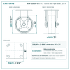 30-R-520-DS-03 5 x 2 in ductile steel rigid caster reference drawing, side, front and top plate views with dimensions