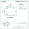 30-R-620-DPR-03 top plate bolt pattern drawing, 4 x 4-1/2 in plate, slotted bolt holes