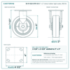30-R-620-DTR-03 6 x 2 in rubber rigid caster reference drawing, side, front and top plate views with dimensions