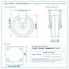 30-R-620-DUA-03 6 x 2 in polyurethane on aluminum rigid caster reference drawing, side, front and top plate views with dimensions