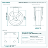 30-R-620-HPO-03 6 x 2 in polyolefin rigid caster reference drawing, side, front and top plate views with dimensions