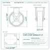 30-R-620-PU-03 6 x 2 in polyurethane on steel rigid caster reference drawing, side, front and top plate views with dimensions