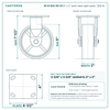 30-R-620-SS-03 6 x 2 in semi-steel rigid caster reference drawing, side, front and top plate views with dimensions
