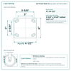 30-R-820-DUA-03 top plate bolt pattern drawing, 4 x 4-1/2 in plate, slotted bolt holes