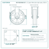 30-R-820-MA-03 8 x 2 in glass-filled nylon rigid caster reference drawing, side, front and top plate views with dimensions