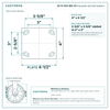 30-R-820-MA-03 top plate bolt pattern drawing, 4 x 4-1/2 in plate, slotted bolt holes
