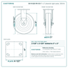 30-R-820-PH-03 8 x 2 in phenolic rigid caster reference drawing, side, front and top plate views with dimensions