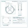 30-R-820-PPR-03 8 x 2 in rubber rigid caster reference drawing, side, front and top plate views with dimensions