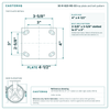 30-R-820-RS-03 top plate bolt pattern drawing, 4 x 4-1/2 in plate, slotted bolt holes