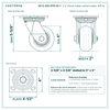 30-S-420-DTR-03 4 x 2 in rubber swivel caster reference drawing, side, front and top plate views with dimensions
