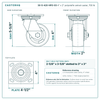 30-S-420-HPO-03 4 x 2 in polyolefin swivel caster reference drawing, side, front and top plate views with dimensions