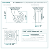 30-S-420-MU-03 4 x 2 in polyurethane on nylon swivel caster reference drawing, side, front and top plate views with dimensions