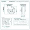 30-S-520-MA-03 5 x 2 in glass-filled nylon swivel caster reference drawing, side, front and top plate views with dimensions