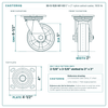 30-S-520-NY-03 5 x 2 in nylon swivel caster reference drawing, side, front and top plate views with dimensions