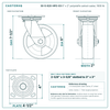 30-S-620-HPO-03 6 x 2 in polyolefin swivel caster reference drawing, side, front and top plate views with dimensions