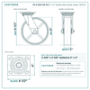 30-S-820-DS-03 8 x 2 in ductile steel swivel caster reference drawing, side, front and top plate views with dimensions