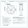 30-S-820-MA-03 8 x 2 in glass-filled nylon swivel caster reference drawing, side, front and top plate views with dimensions
