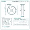 30-S-820-PPR-03 8 x 2 in rubber swivel caster reference drawing, side, front and top plate views with dimensions