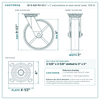 30-S-820-PU-03 8 x 2 in polyurethane on steel swivel caster reference drawing, side, front and top plate views with dimensions