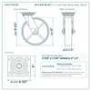 30-S-820-SS-03 8 x 2 in semi-steel swivel caster reference drawing, side, front and top plate views with dimensions