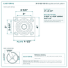 30-S-820-SS-03 top plate bolt pattern drawing, 4 x 4-1/2 in plate, slotted bolt holes