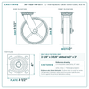 30-S-820-TPR-03 8 x 2 in thermoplastic rubber swivel caster reference drawing, side, front and top plate views with dimensions
