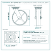 30-S-820-TUA-03 8 x 2 in polyurethane on aluminum swivel caster reference drawing, side, front and top plate views with dimensions