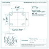 30CR620DTR38X-03 top plate bolt pattern drawing, 4 x 4-1/2 in plate, slotted bolt holes