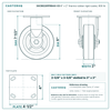 30CR620PPR84X-03 6 x 2 in thermo rubber rigid caster reference drawing, side, front and top plate views with dimensions