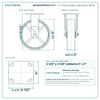 30CR820PPR84X-03 8 x 2 in thermo rubber rigid caster reference drawing, side, front and top plate views with dimensions