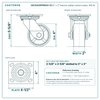 30CS420PPR84X-03 4 x 2 in thermo rubber swivel caster reference drawing, side, front and top plate views with dimensions