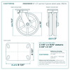 310VG10501S 10 x 2 in cast iron V-groove swivel caster reference drawing, side, front and top plate views with dimensions