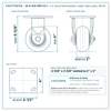 4" x 2" donut thermoplastic rubber rigid caster reference drawing, side, front and top plate views with dimensions