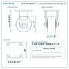 4" x 2" solid polyurethane rigid caster reference drawing, side, front and top plate views with dimensions