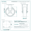 6" x 2" ductile steel rigid caster reference drawing, side, front and top plate views with dimensions